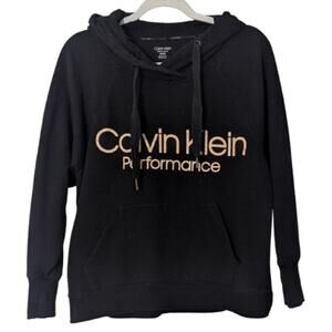 CALVIN KLEIN Performance Cotton Blend Hoodie Sweatshirt Size SMALL